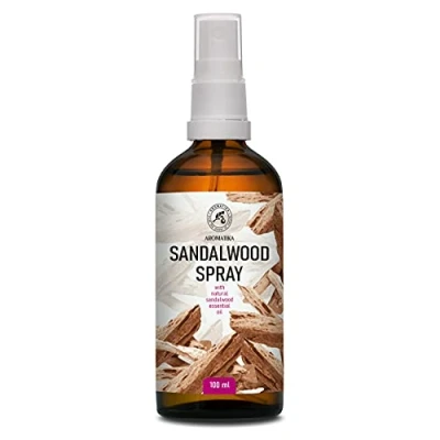Afbeelding van Sandelhout kamerspray en luchtverfrisser, 100 ml, gemaakt van puur etherische sandelhout, natuurlijke geurspray, ontspannende kamergeur, slaapspray, sandelhoutolie, aromatische spray