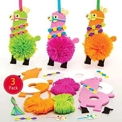 Afbeelding van Baker Ross Mooie Llama Pom Kits, creatieve kunst en ambachtelijke benodigdheden voor kinderen te maken versieren (3 Pack), AT472