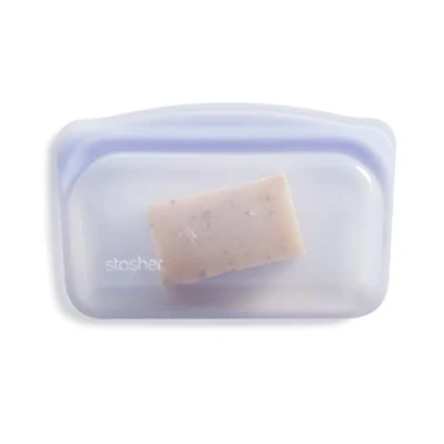 Afbeelding van Stasher Platina siliconen, voedselveilige, herbruikbare opbergzak, lavendel (snack) Verminder plastic voor eenmalig gebruik Koken, bewaren, vacuüm verpakken of invriezen Lekvrij, vaatwasbestendig, milieuvriendelijk 350 ml