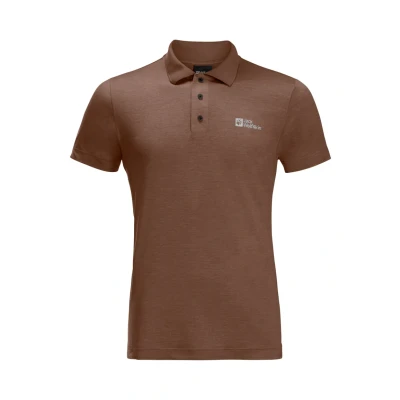 Afbeelding van Jack Wolfskin Poloshirt, Heren, Maat: Large, Dark rust heather