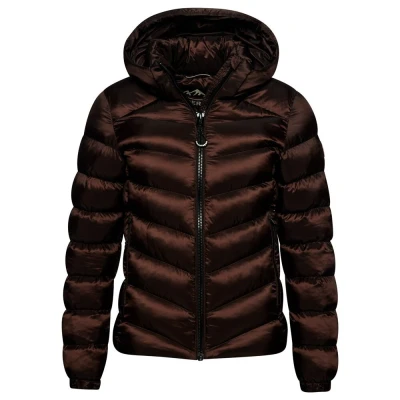 Afbeelding van Superdry Hooded FUJI Winterjas, Dames, Maat: 40, Dark oak brown