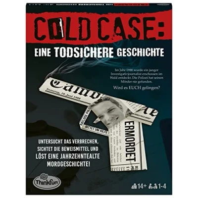 Afbeelding van ThinkFun 76464 Cold Case: Eine todsicher Geschichte. der Krimi im eigenen Heim. Wer findet den Mörder? Ein Rätsel Spiel für Einen oder in Gruppe ab 14 Jahren