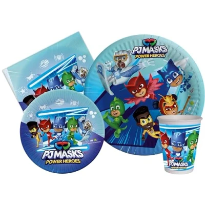 Afbeelding van Ciao Partyset PJ Masks (borden, bekers, servetten), meerkleurig, voor 8 personen, AZ049