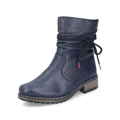 Afbeelding van Rieker Dames Biker Boots Z68M1, vrouwen enkellaarsjes, blauw 14, 39 EU