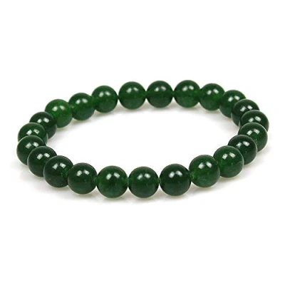 Afbeelding van MJDCB 8 mm Natuurlijke Donkergroene Jade Armband Energiegenezende Stenen Kralen