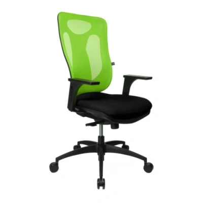 Afbeelding van Topstar Net Pro 100 inclusief in hoogte verstelbare armleuningen, bureaustoel, stof, zwart/groen, 59 x 56 120 cm
