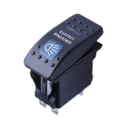 Afbeelding van Mintice 12V 20A Tuimelschakelaar Blauw LED licht Schakelaar AAN/UIT Wipschakelaar Bediening Drukschakelaar Auto Vrachtwagen Boot Dashboard 5Pin Waterbestendig Driving Light