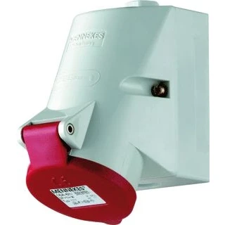 Afbeelding van Mennekes wandcontactdoos 16a 5p 6h 400v ip44 twincontact 3331