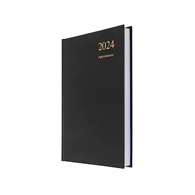Afbeelding van Collins Essential A5 Dagboek 2024 Dagplanner met afspraken Pagina A Dag Dagdagboek, &amp; Afsprakenboek Zakelijke, Academische en Persoonlijke Planner (A5 formaat, zwart)