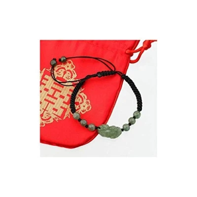 Afbeelding van lachineuse PIXIU Jade armband Feng Shui symbool van rijkdom en bescherming gratis satijnen zakje
