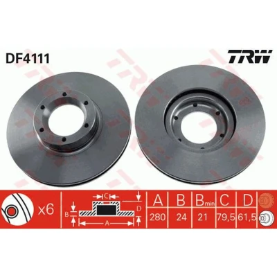 Afbeelding van Trw Remschijf DF4111