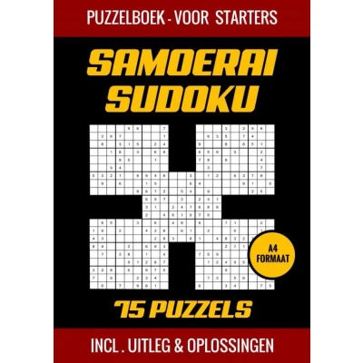 Afbeelding van Samoerai Sudoku Puzzelboek voor Starters 75 Puzzels