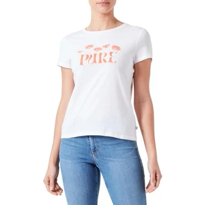 Afbeelding van QS MIT Front Tshirt print, Dames, Maat: XL, Weiß