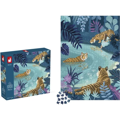 Afbeelding van Janod puzzel tijgers bij maanlicht 1000st