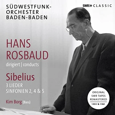 Afbeelding van Südwestfunk Orchester Baden Hans Rosbaud Sibelius: 3 Lieder And Sinfonien Nos. 2, 4 &amp; 5 (2 CD)