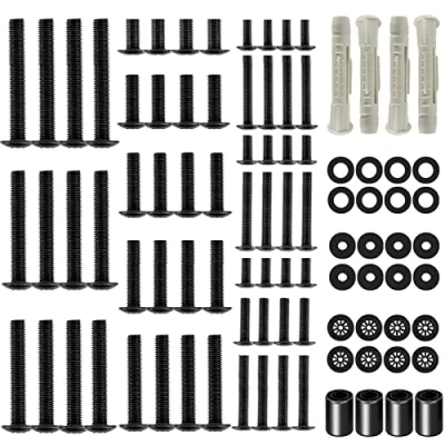 Afbeelding van ELIVED Universele VESA schroevenset voor tv montage, hardware kit, geschikt de meeste tv&#039;s of monitoren tot 80 inch, bevat M4, M5, M6, M8, schroeven, afstandhouders, sluitringen, EV033