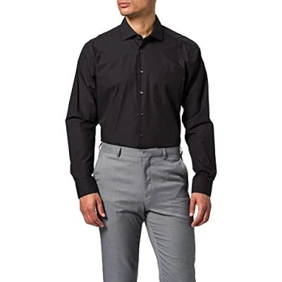 Afbeelding van Seidensticker KENT Regular FIT Contrast Zakelijk overhemd, Heren, Maat: 40, Black