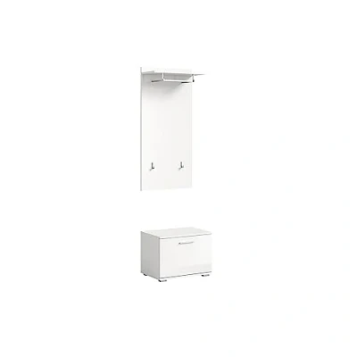Afbeelding van Prego garderobe opstelling wit hoogglans.