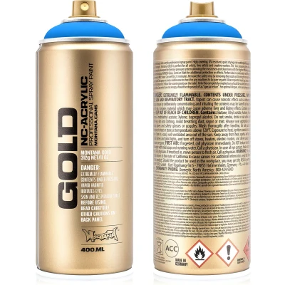 Afbeelding van Montana GOLD Fluor Verf VLAMBLAUW spuitbus 400ml