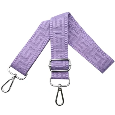 Afbeelding van Schouderriem voor tas, tasriemen om te wisselen, verstelbare tasriem, breedte: 3,8 cm, met zilveren karabijnhaak, tasband, schouderriem, draagriem dameshandtassen, puur paars, K23