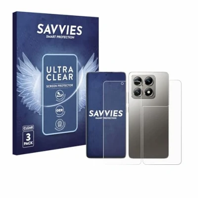 Afbeelding van Savvies (6 Stuks) Schermbeschermer voor Xiaomi 14T Pro (Voor+Achter) Screen Protector Ultra Transparant