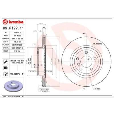 Afbeelding van Brembo Remschijf 09.R122.11