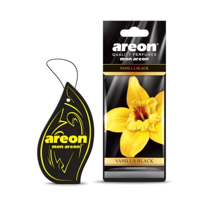 Afbeelding van Areon Mon Auto Luchtverfrisser Vanille Zwart Zoete Hangende Set Multi Pack van 3