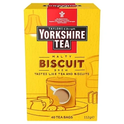 Afbeelding van Yorkshire Tea Malty Biscuit Brew Zwarte thee met koekjessmaak Van verantwoorde oorsprong 40 theezakjes