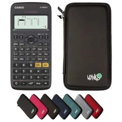 Afbeelding van Casio fx 82DE X ClassWiz incl. WYNGS Beschermhoes Zwart Wetenschappelijke Rekenmachine Basis Pakket (Duits)