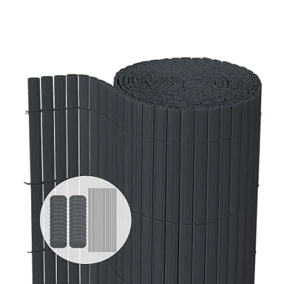 Afbeelding van vounot Pvc privacyscherm, extra versterkt, met dubbelzijdige bevestigingsclips, voor tuin, balkon en terras, corrosiebestendig weerbestendig, 80 x 500 cm, grijs