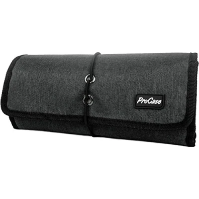 Afbeelding van ProCase reisuitrusting organizer elektronica accessoires zak, kleine gadgets draagtas opbergtas zakje voor oplader USB kabels SD geheugenkaarten oortelefoon flash harddrive zwart
