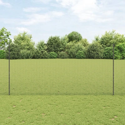 Afbeelding van vidaXL Tuinhek Set van 2 Grijs Metaal 25 x 1.5 m Duurzaam
