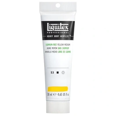 Afbeelding van Liquitex 1138890 Professional Heavy Body acrylverf in kunstenaarskwaliteit met uitstekende lichtechtheid en boterachtige consistentie, 138ml Tube, Cadmium Free Yellow Medium