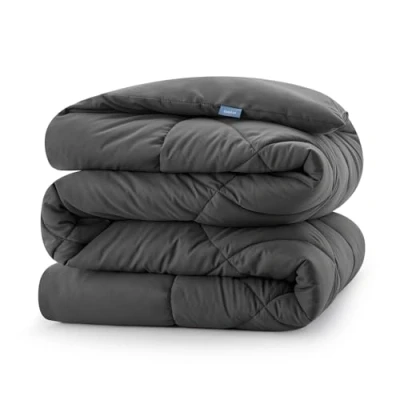 Afbeelding van CozyLux Quilt voor eenpersoonsbed, 140 x 200 cm, 4 seizoenen, microvezel deken 300 g/m², herfst en winter, grijs
