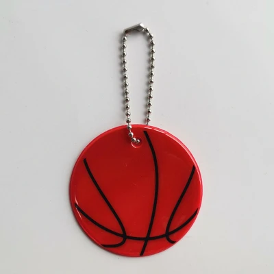 Afbeelding van Reflecterende sleutelhanger 1 stuks Basketbal Rood