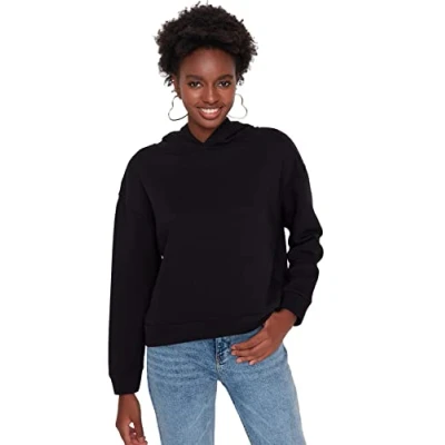 Afbeelding van Trendyol Bruin Normale/Normale Pasvorm Basic Fleece Gebreid Sweatshirt Met Capuchon En Dikke Binnenkant Twoaw23Sw00004