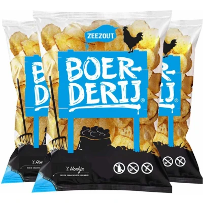 Afbeelding van 3x Boerderij Chips Zeezout 190 gr