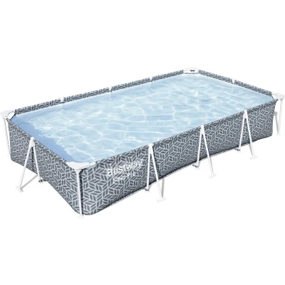Afbeelding van Bestway Steel Pro Frame Pool Set met filterpomp 366 x 201 66 cm, bladvormig design, vierkant