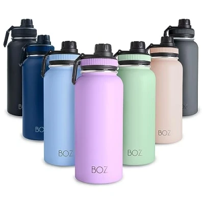 Afbeelding van BOZ roestvrijstalen drinkfles 1l lekvrije thermosfles BPA vrije geïsoleerde fles koolzuurhoudende voor sport (lavendel)