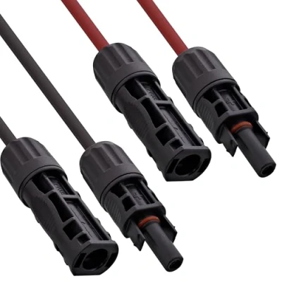 Afbeelding van InLine, Zonne energie: accessoires, Solarkabel Verlängerungs Set inkl. Solarstecker 4mm² schwarz/rot 2m (Zonnekabel)