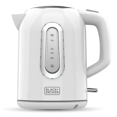 Afbeelding van BLACK+DECKER BXKE2204E Elektrische waterkoker, 1,7 l, 2200 W, 360 graden basis, licht, automatische uitschakeling bij koken, waterindicator, verborgen weerstand, afneembaar filter, licht