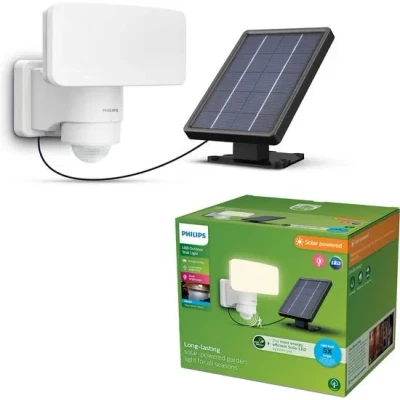 Afbeelding van Philips Tylus beveiligingslamp UltraEfficient LED Solar buitenlamp Koel Wit licht; 5000K Bewegingssensor Schemersensor Zonne energie