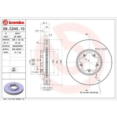 Afbeelding van Brembo Remschijf 09.C240.10