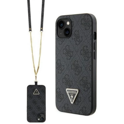 Afbeelding van Guess 4G Triangle Crossbody Back Case Geschikt voor Apple iPhone 14 (6.1&quot;) Zwart
