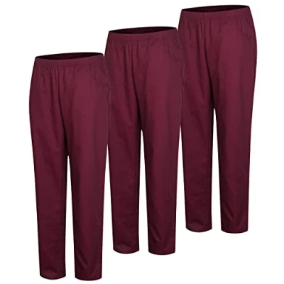 Afbeelding van MISEMIYA Set van 3 Uniformen Medische Scrub Broek Unisex Ziekenhuis Uniform Ref.8312, Granaat 21, XL