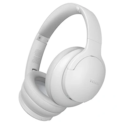 Afbeelding van DOQAUS Draadloze over ear Koptelefoon Bluetooth V5.3, 90 uur Speeltijd Headphones met 3 EQ modi, Hifistereo, Opvouwbare Microfoon voor Mobiel/TV/PC/Binnen&amp;Buitenshuis Wit