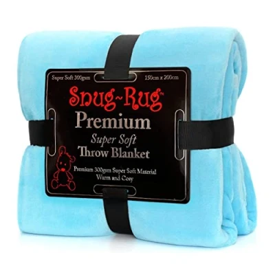 Afbeelding van Snug Rug Premium Deken Scuba Blauw 150x 200cm Fleece Plaid TV