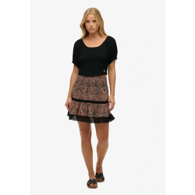 Afbeelding van Superdry Printed TRIM Minirok, Dames, Maat: 38, Block print paisley