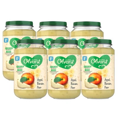 Afbeelding van Olvarit 8m+ Appel Banaan Multi verpakking 6x200GR