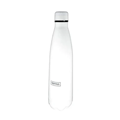 Afbeelding van Nerthus FIH 619 Dubbelwandige thermosfles voor koud en warm, wit design, BPA vrij, luchtdicht deksel, 18/37 roestvrij staal, wit, 750 ml
